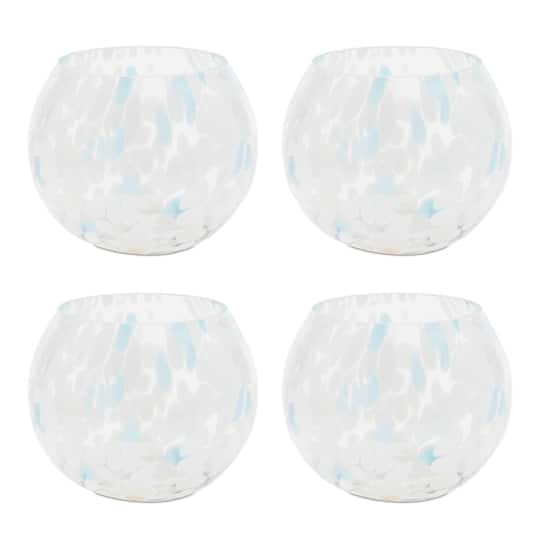 Painted Glass Candle Holder Vases, 4ct.